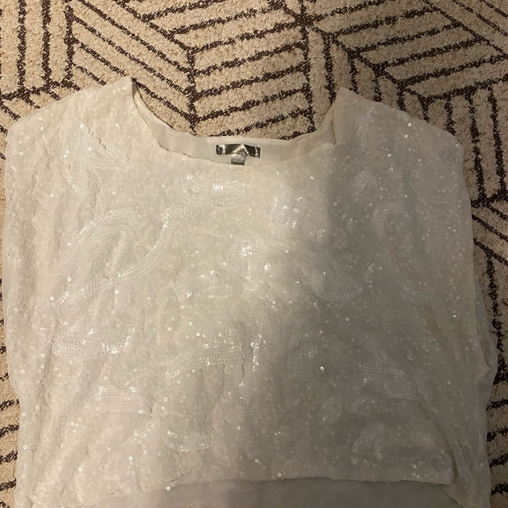 Sequin crop blouse